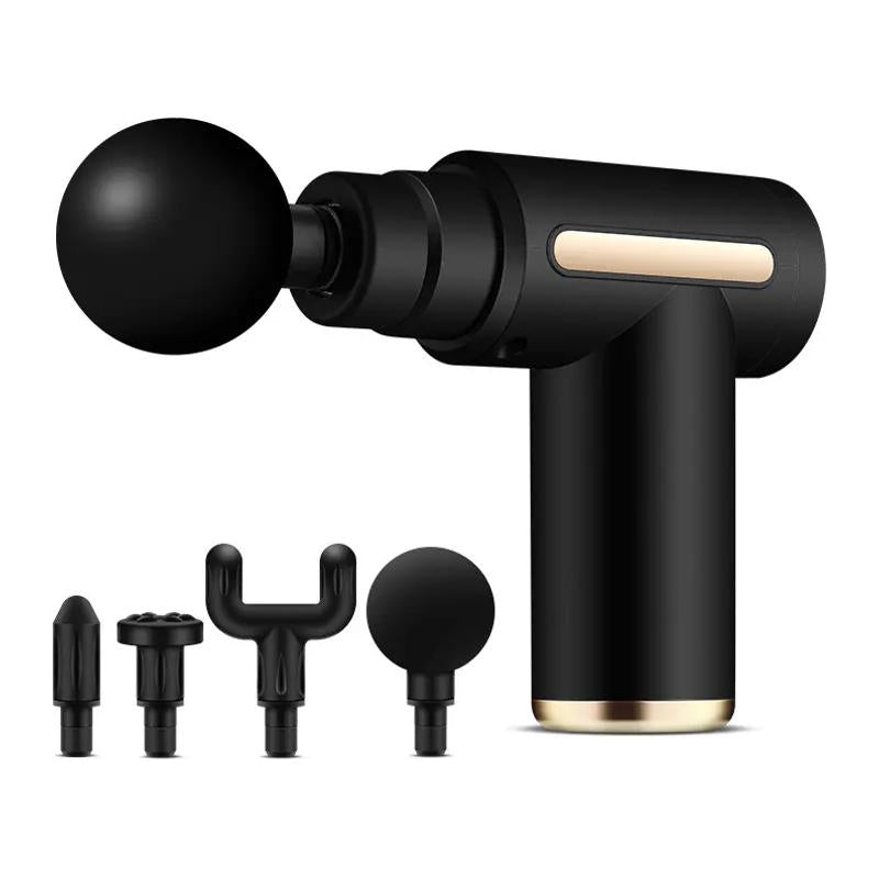 Multifunctional Massage Gun - Home Portable USB Rechargeable Adjustable Relaxing Massager, 6-Speed, 4 Replaceable Heads, Ultra-Quiet Brushless Motor, ABS Plastic, for Muscle Relief, Self Care Gadgets, Gift for Him/Boyfriend (Birthday/Cool Option)