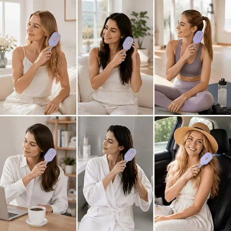 Portable Rechargeable Electric Spray Massage Comb - anti Frizz, Detangling, Styling, Compact Grip, Travel-Friendly, Relaxing Plastic Misting Tool for All Hair Types (Essential Oils Hair Brushes & Combs, Beauty & Personal Care)
