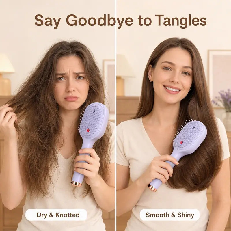 Portable Rechargeable Electric Spray Massage Comb - anti Frizz, Detangling, Styling, Compact Grip, Travel-Friendly, Relaxing Plastic Misting Tool for All Hair Types (Essential Oils Hair Brushes & Combs, Beauty & Personal Care)